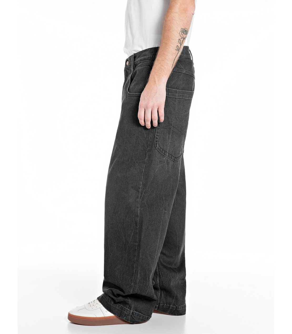 バギーフィットFERYSブラックオーバーダイデニム 詳細画像 ブラック 4